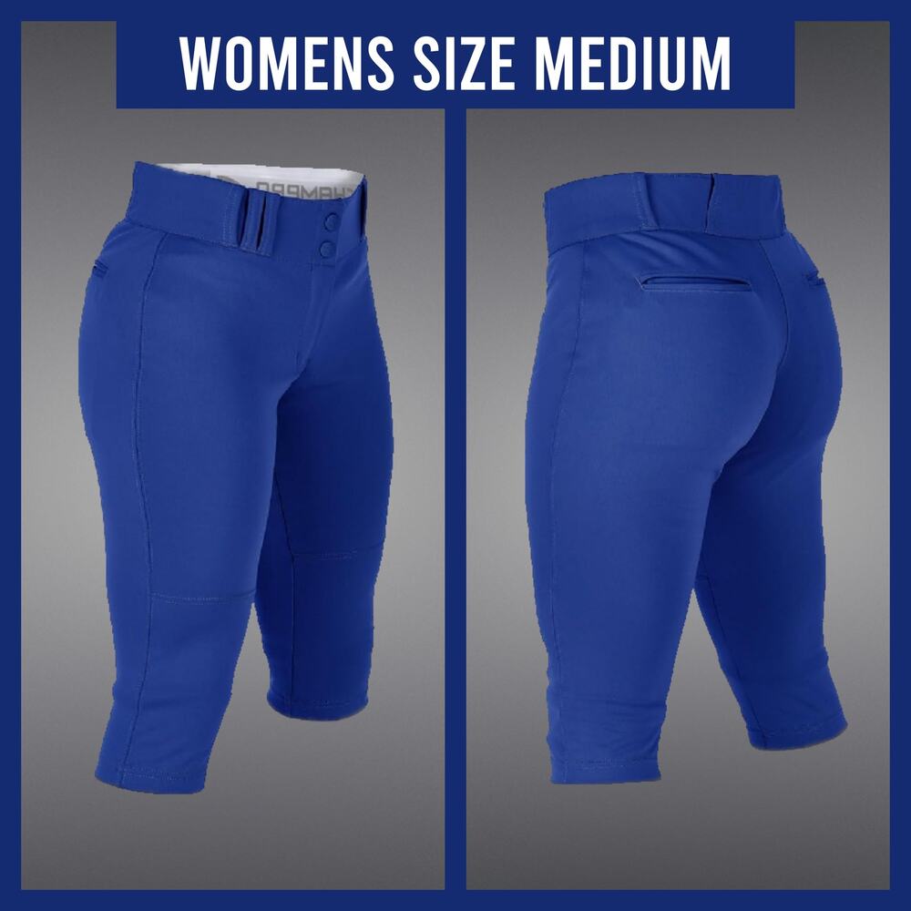 Womens Royal Blue Baseball Uniform Tournament Knicker Style Pants Size Medium
